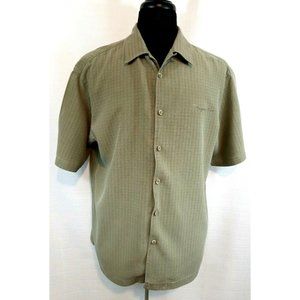 Greg Norman Players Inc Short Sleeve Button Up Casual Shirt Mens Large Olive